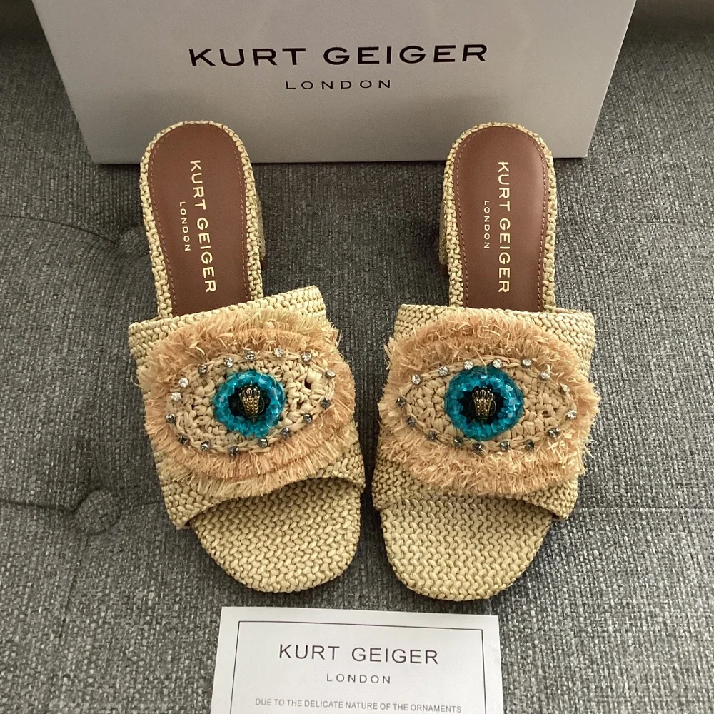 Kurt Geiger London Olive Block Heel Slide Sandal (Women), size 6.5US / 36.5EU - Picture 1 of 12